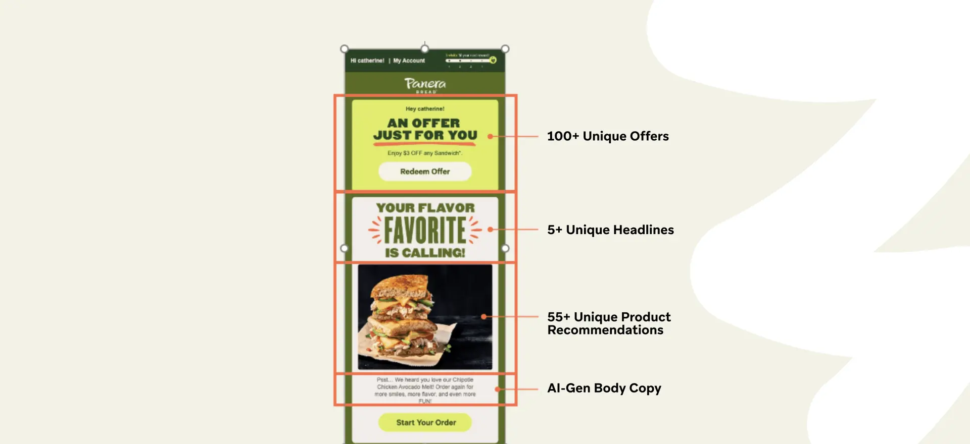 Panera Bread personalization powered by Personalize.AI